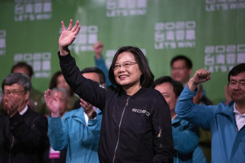 Taiwan President Celebrates Re-election Victory