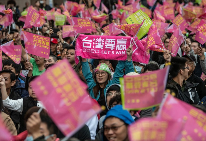 Taiwan Voters Celebrate President's Landslide Re-election
