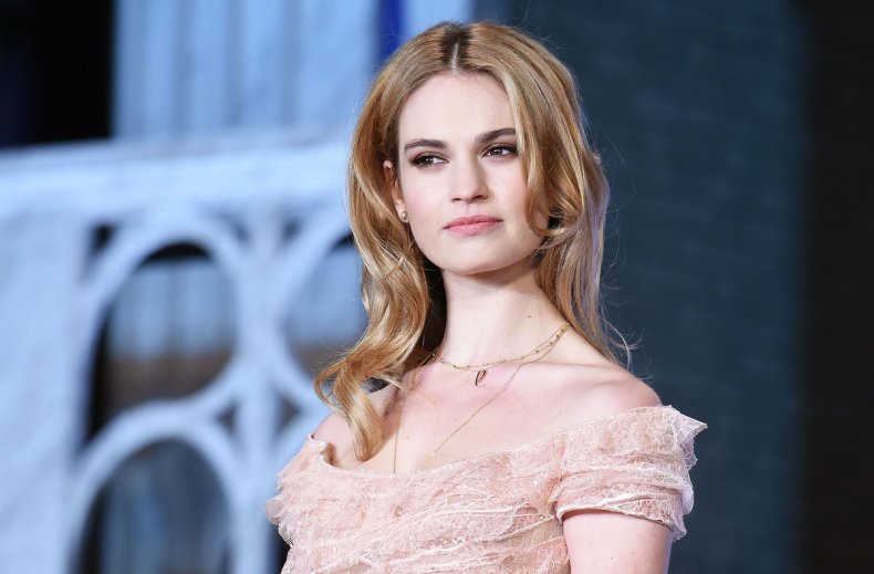 Lilly James at Cinderella Premiere
