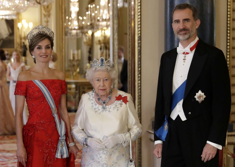Queen Elizabeth With Felipe and Letizia