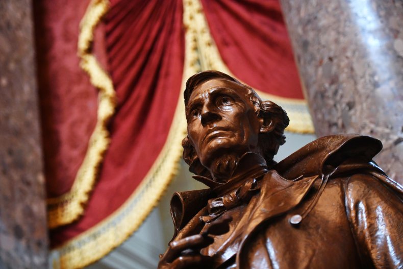 A Jefferson Davis statue at the Capitol.