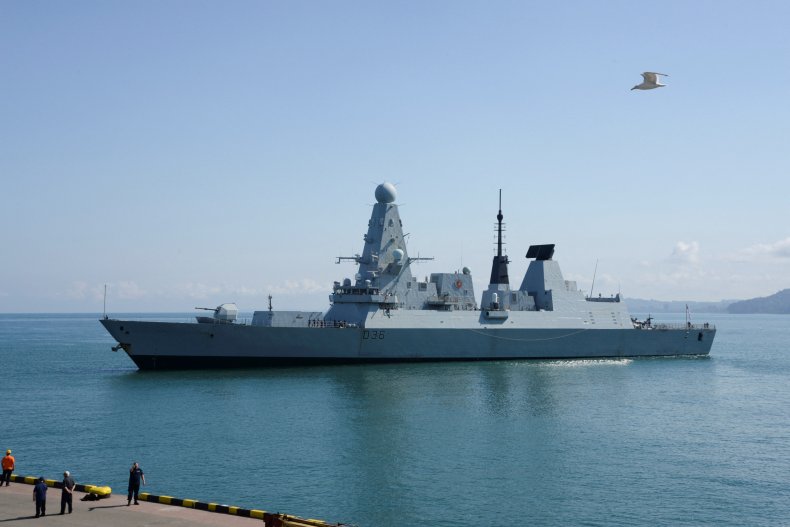 HMS Defender in the Black Sea.