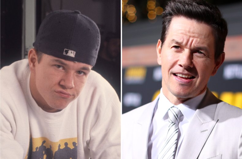 Composite of Mark Wahlberg in 1991, 2020.