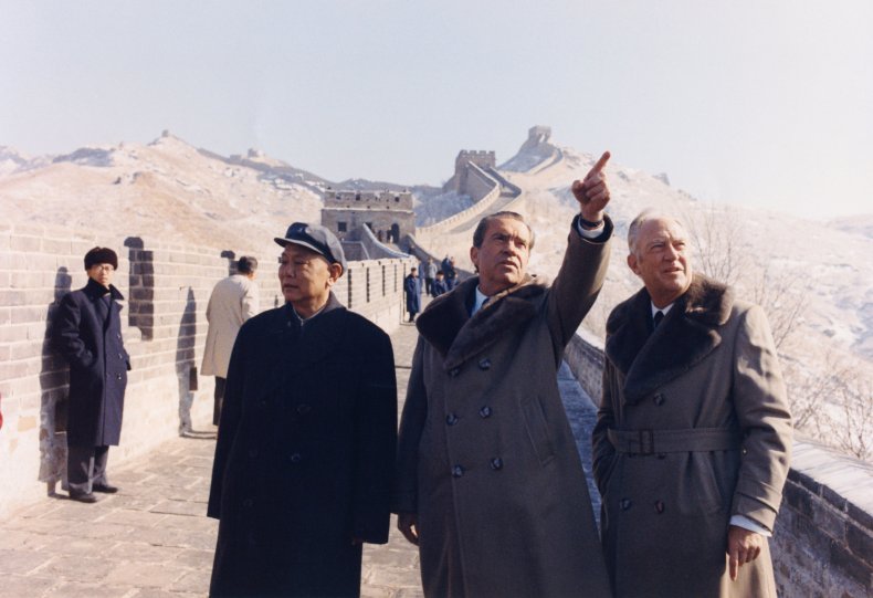 President Richard Nixon Visits China's Great Wall