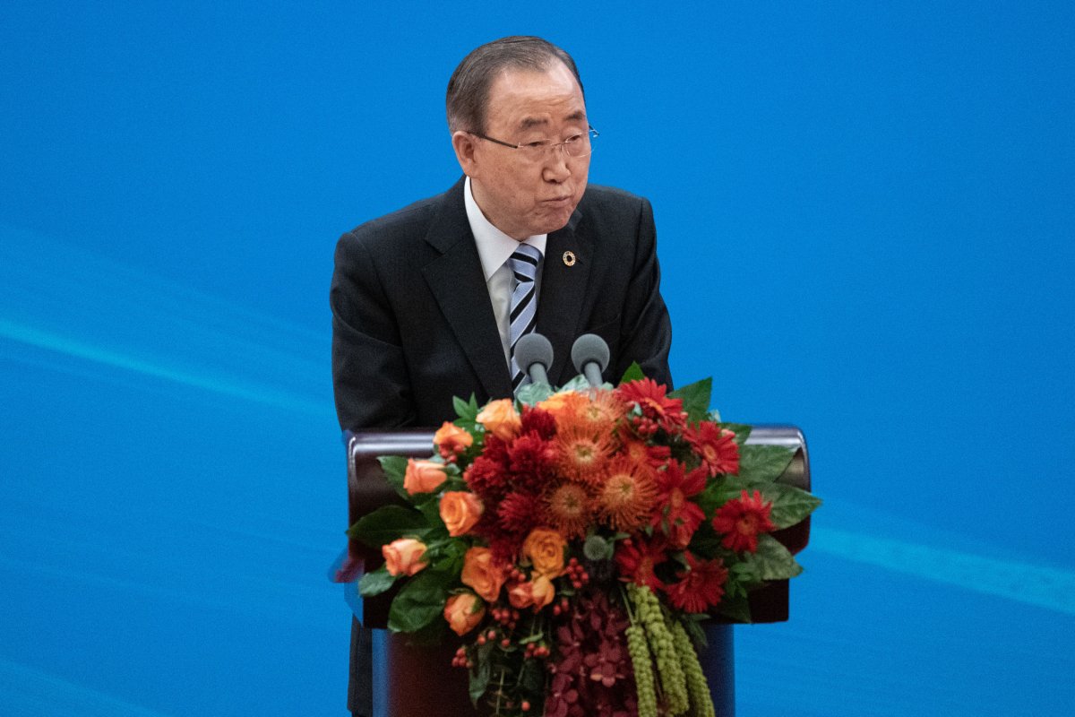 Former UN Secretary General Ban Ki-moon delivers 