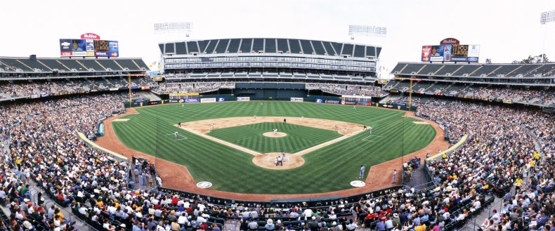 Panoramic view of the Oakland Coliseum