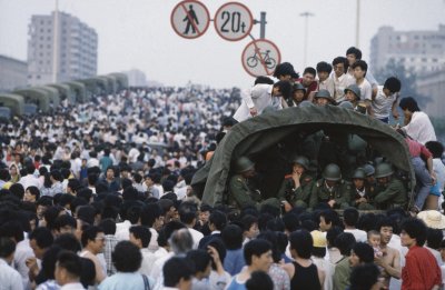 Thousands of people staged a democracy protest in Beijing Thousands of people staged a democracy protest in Beijing