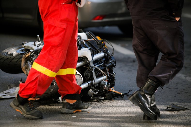 File photo of a paramedic and motorcycle.