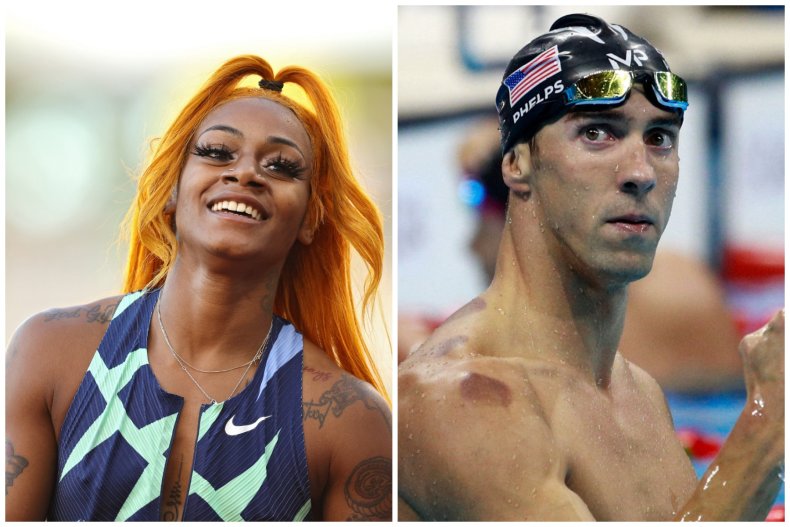 Sha’Carri Richardson and Michael Phelps 