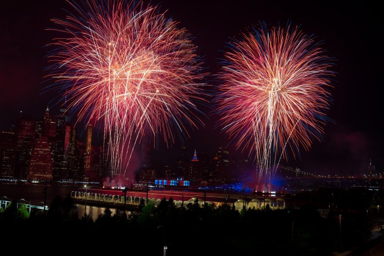 Fireworks in NYC on July 4, 2020.