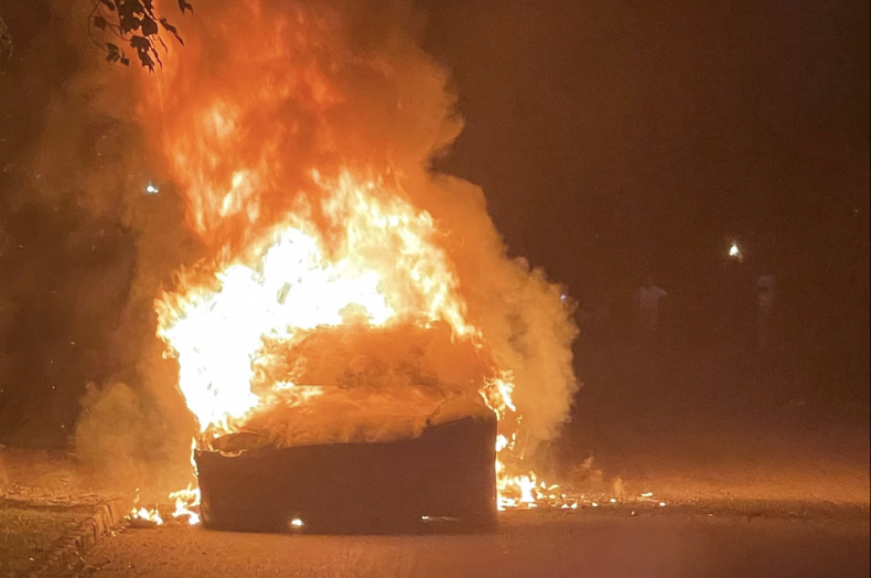 Tesla burning
