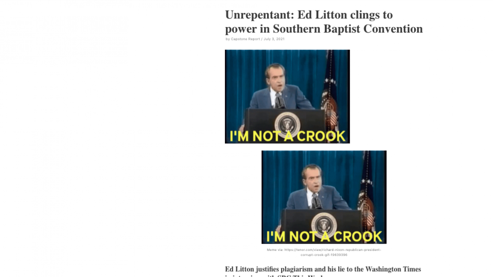 Pastor Ed Litton Compared To Nixon As Plagiarism Battle Rages In Southern Baptist Convention Pastor Ed Litton Compared To Nixon As Plagiarism Battle Rages In Southern Baptist Convention