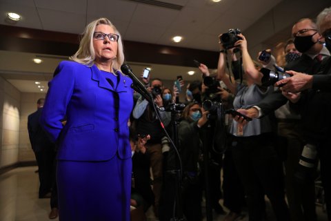 Liz Cheney talking to media