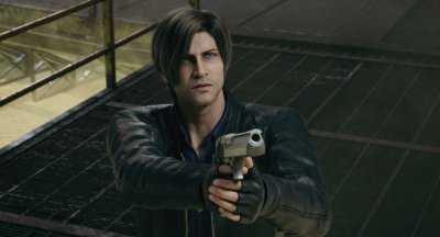 Leon Holding a Gun