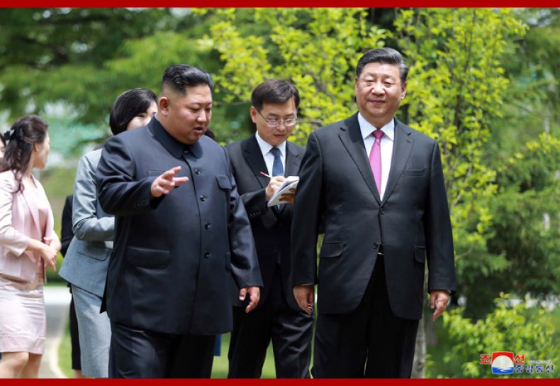 Kim, Jong, Un, hosts, Xi, Jinping, 2019