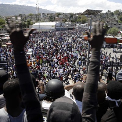 Protesters pictured in Port-au-Prince, Haiti. Protesters pictured in Port-au-Prince, Haiti.