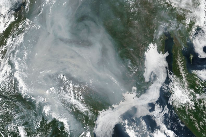 Massive Russian Wildfires from Space