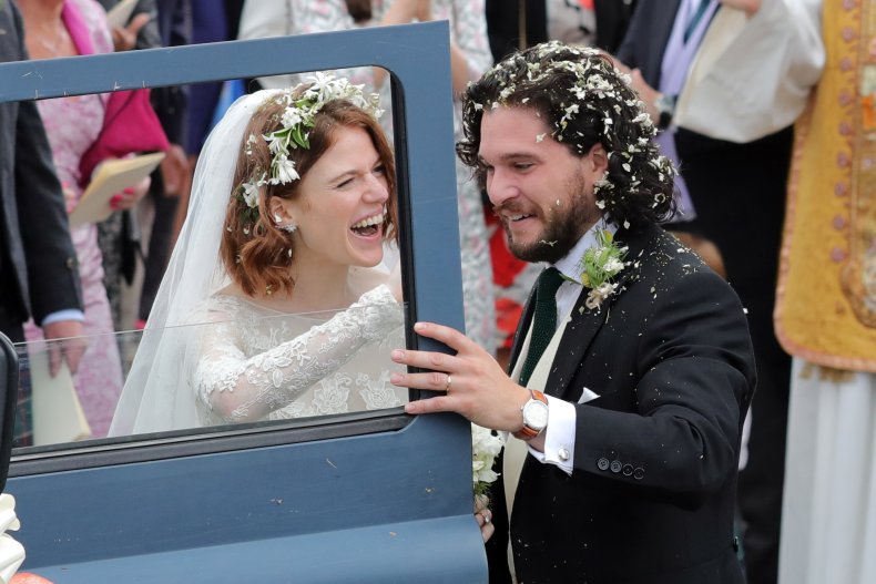 Kit Harington and Rose Leslie wedding day
