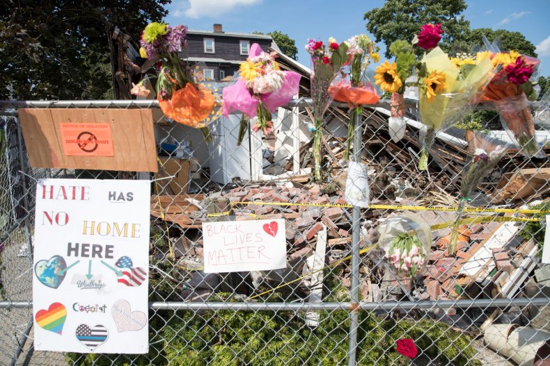 Flowers at scene of Winthrop shooting