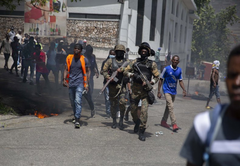 Protestors in Haiti