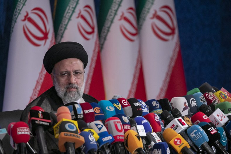 Ebrahim Raisi press conference in Tehran, Iran