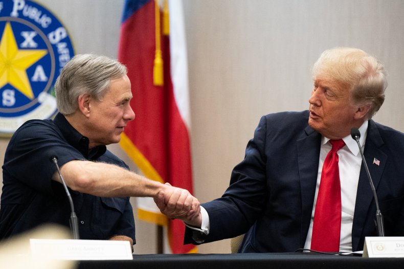 Greg Abbott and former President Donald Trump