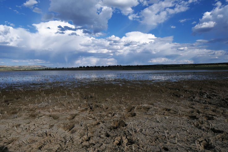 Dried out lake in Navajo Nation