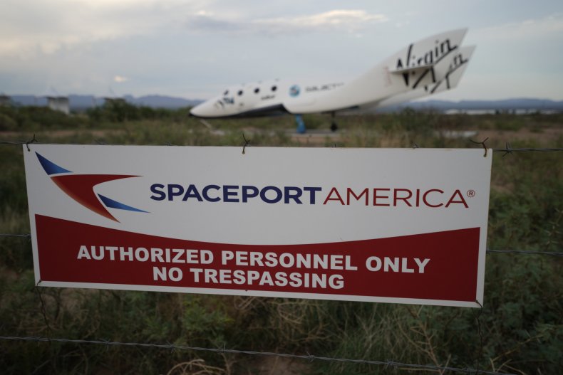 A craft parked at Spaceport America.