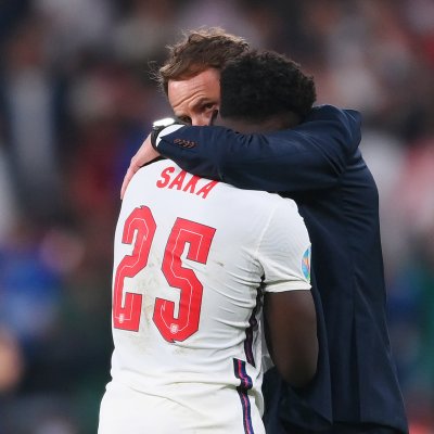 Bukayo Saka and Gareth Southgate Bukayo Saka and Gareth Southgate