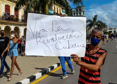 CUBA-POLITICS-DEMONSTRATION-DIAZ-CANEL CUBA-POLITICS-DEMONSTRATION-DIAZ-CANEL