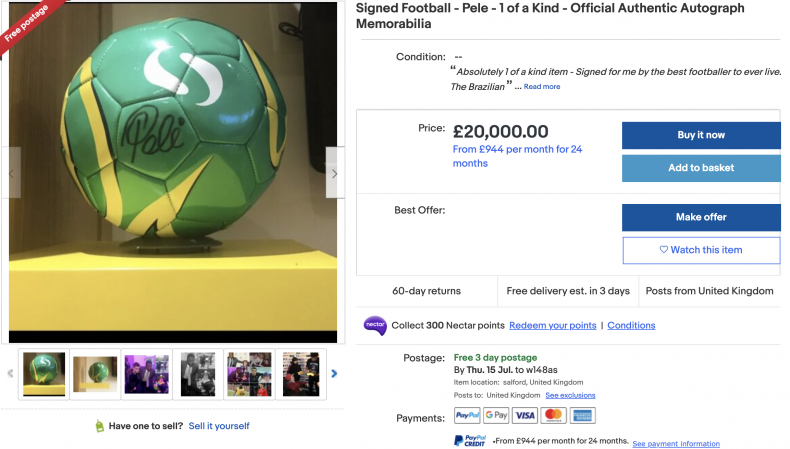 Football Signed by Pele ($27,000)