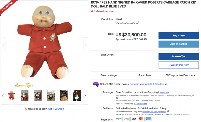 Vintage Cabbage Patch Kid Doll ($30,000)
