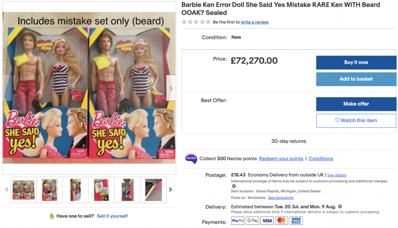 Barbie Ken Error Doll ($100,000)