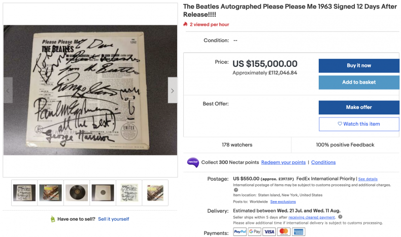 The Beatles Autographed Please Please Me 1963