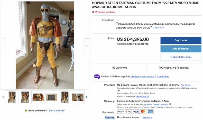 Howard Stern Fartman Costume ($175,000)