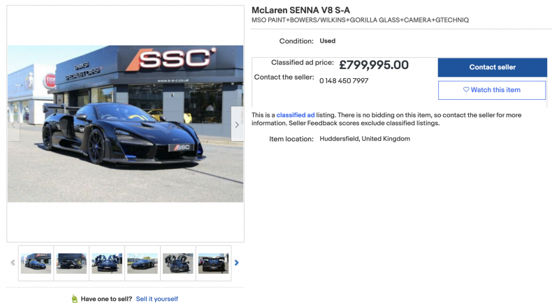 McLaren Senna V8 S-A ($1,100,000)