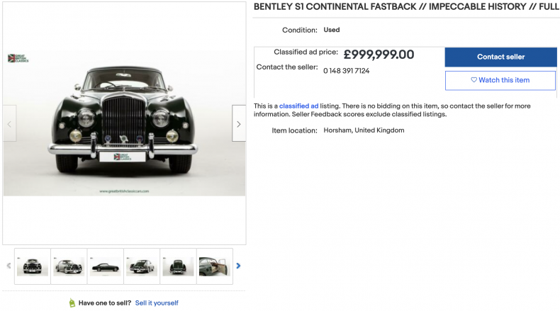 Bentley S1 Continental Fastback (1,380,000)