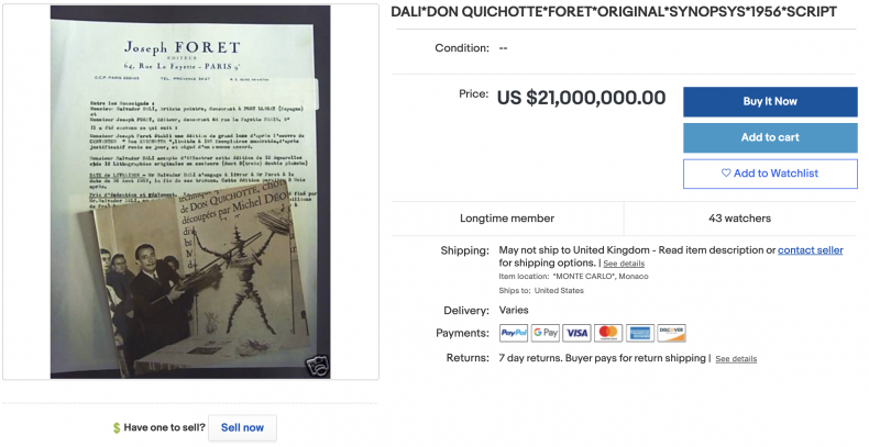 Screenplay from Don Quixote Transcript ($21,000,000)
