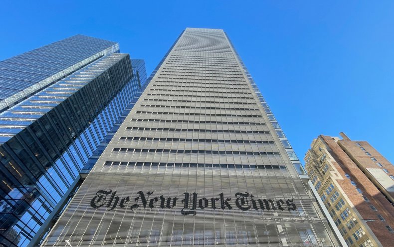 The New York Times Building is seen