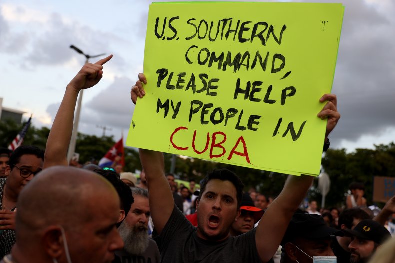 People support Cuba protests in Florida