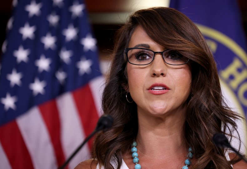 Lauren Boebert Speaks During a Press Conference