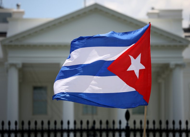 Cuba flag protest at Biden White House