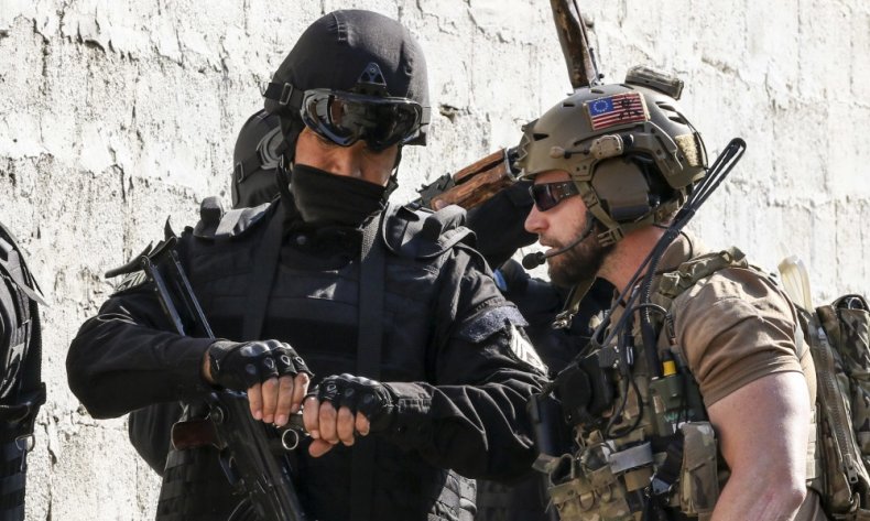 US, special, operations, forces, and, Uzbek, guard