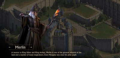 Merlin in King of Avalon Merlin in King of Avalon