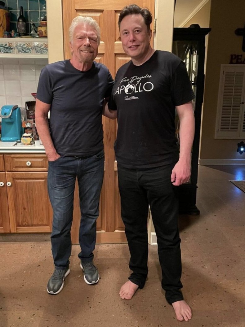 Billionaires Richard Branson and Elon Musk.