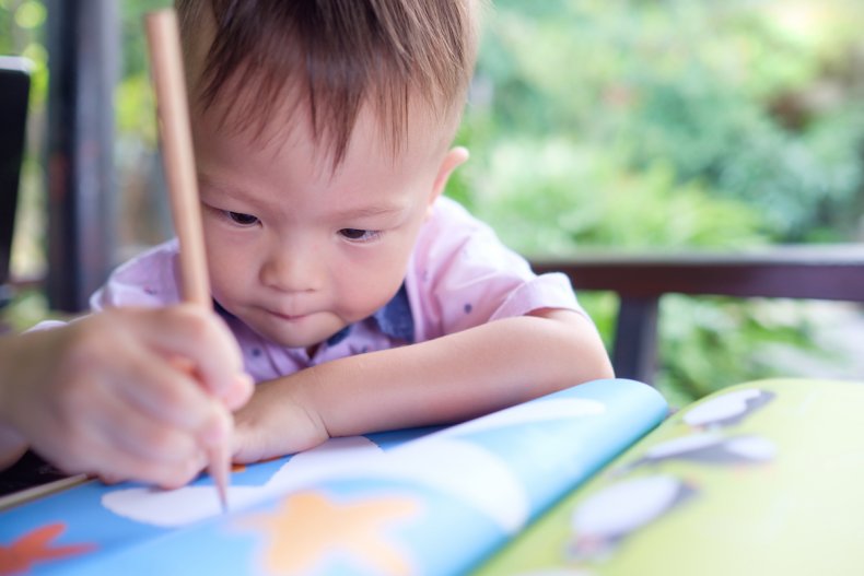 Boy writing