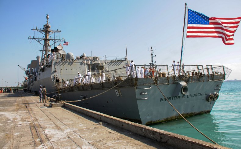 U.S. Navy ship in port
