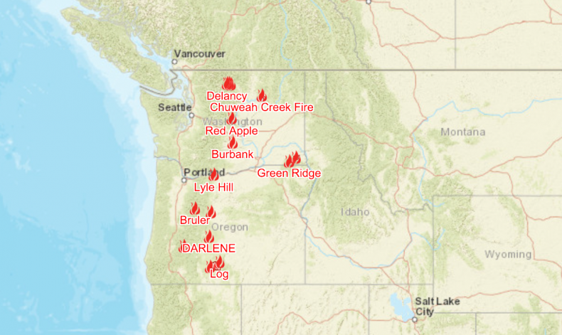 Oregon fire map