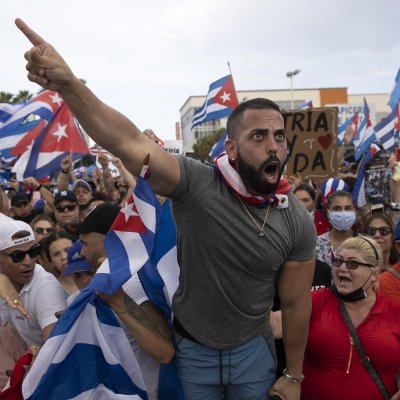 Protesters in Miami demonstrated against Cuban violence