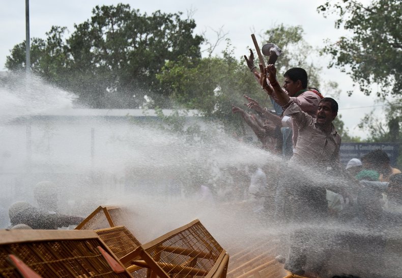 dehli water cannons
